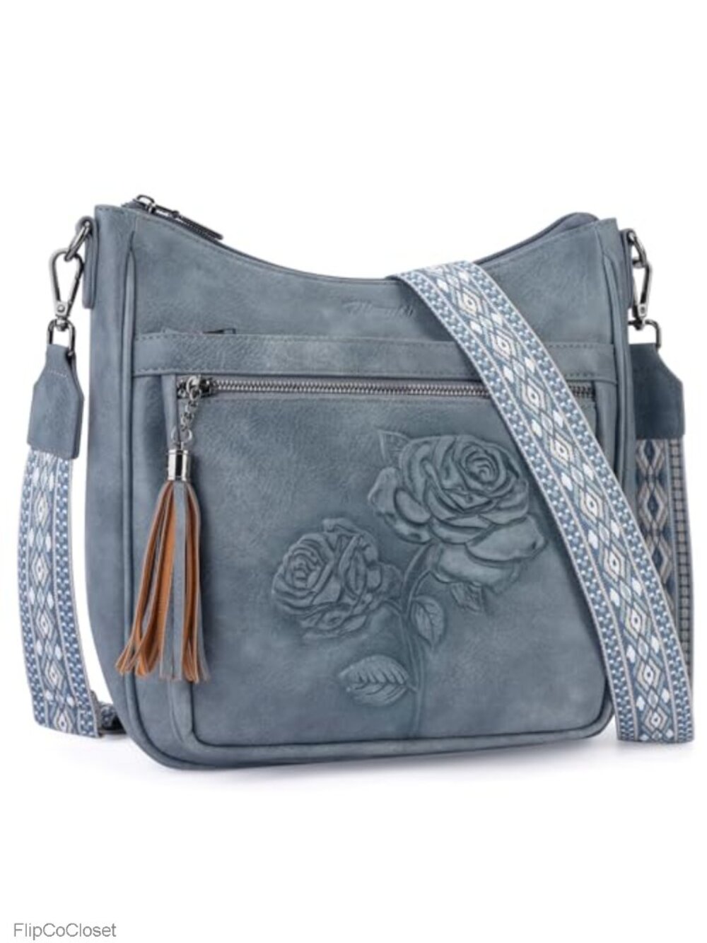 Medium Crossbody Bags for Women, Vegan Leather Hobo Purses Embossed